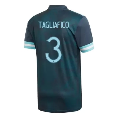 Mujer Selección de fútbol de Argentina Camiseta Nicolas Tagliafico #3 2ª Equipación Azul oscuro 2021 Chile