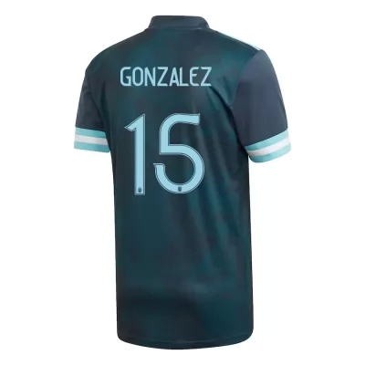 Hombre Selección de fútbol de Argentina Camiseta Nicolas Gonzalez #15 2ª Equipación Azul oscuro 2021 Chile