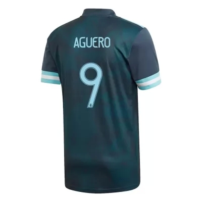 Hombre Selección de fútbol de Argentina Camiseta Sergio Aguero #9 2ª Equipación Azul oscuro 2021 Chile