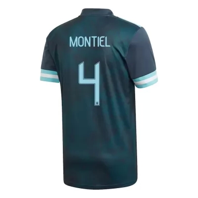 Hombre Selección de fútbol de Argentina Camiseta Gonzalo Montiel #4 2ª Equipación Azul oscuro 2021 Chile