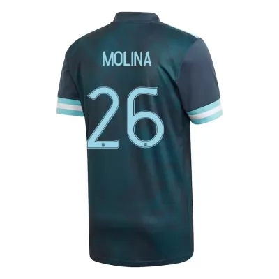 Niño Selección de fútbol de Argentina Camiseta Nahuel Molina #26 2ª Equipación Azul oscuro 2021 Chile