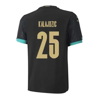 Mujer Selección de fútbol de Austria Camiseta Sasa Kalajdzic #25 2ª Equipación Negro 2021 Chile
