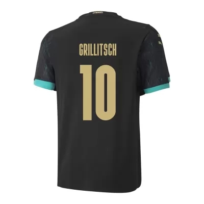 Mujer Selección de fútbol de Austria Camiseta Florian Grillitsch #10 2ª Equipación Negro 2021 Chile