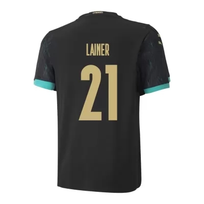 Mujer Selección de fútbol de Austria Camiseta Stefan Lainer #21 2ª Equipación Negro 2021 Chile