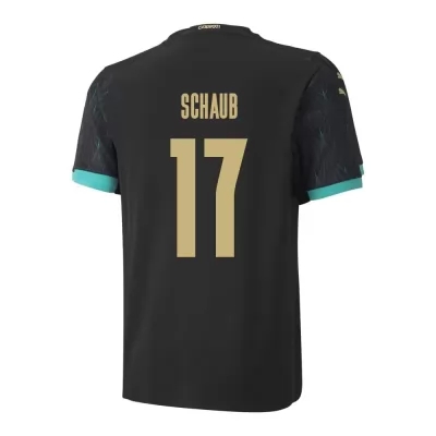 Mujer Selección De Fútbol De Austria Camiseta Louis Schaub #17 2ª Equipación Negro 2021 Chile