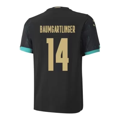Mujer Selección de fútbol de Austria Camiseta Julian Baumgartlinger #14 2ª Equipación Negro 2021 Chile