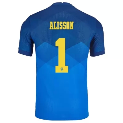 Niño Selección de fútbol de Brasil Camiseta Alisson #1 2ª Equipación Azul 2021 Chile