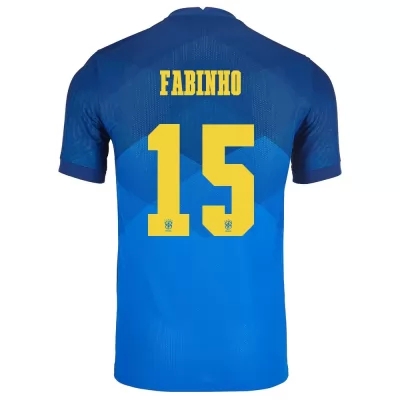 Niño Selección de fútbol de Brasil Camiseta Fabinho #15 2ª Equipación Azul 2021 Chile