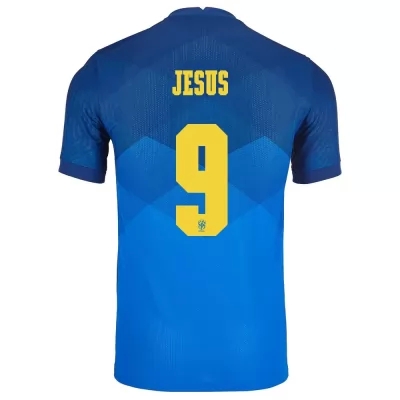 Mujer Selección de fútbol de Brasil Camiseta Gabriel Jesus #9 2ª Equipación Azul 2021 Chile