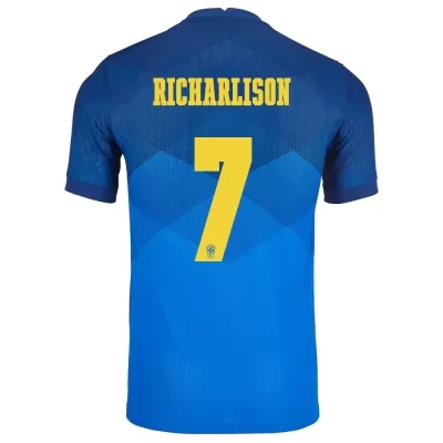 Hombre Selección de fútbol de Brasil Camiseta Richarlison #7 2ª Equipación Azul 2021 Chile