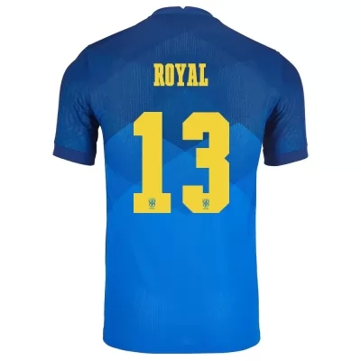 Hombre Selección de fútbol de Brasil Camiseta Emerson Royal #13 2ª Equipación Azul 2021 Chile