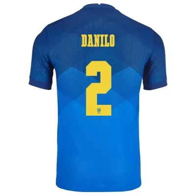 Hombre Selección de fútbol de Brasil Camiseta Danilo #2 2ª Equipación Azul 2021 Chile