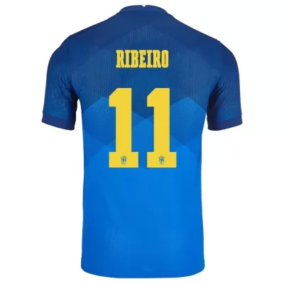 Hombre Selección de fútbol de Brasil Camiseta Everton Ribeiro #11 2ª Equipación Azul 2021 Chile