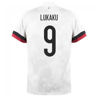Mujer Selección de fútbol de Bélgica Camiseta Romelu Lukaku #9 2ª Equipación Blanco negro 2021 Chile