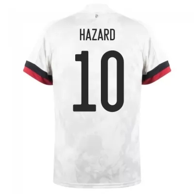Niño Selección de fútbol de Bélgica Camiseta Eden Hazard #10 2ª Equipación Blanco negro 2021 Chile
