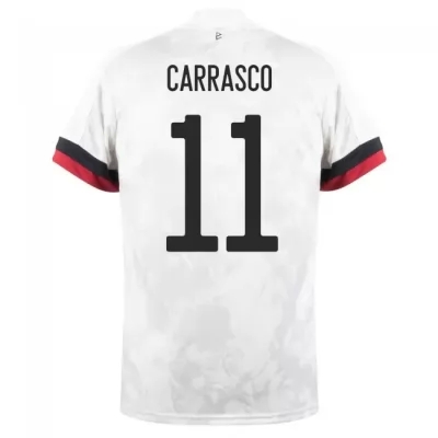 Mujer Selección de fútbol de Bélgica Camiseta Yannick Carrasco #11 2ª Equipación Blanco negro 2021 Chile
