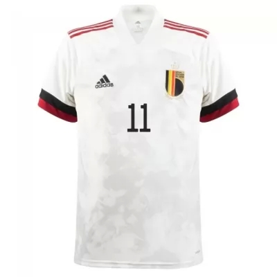Mujer Selección de fútbol de Bélgica Camiseta Yannick Carrasco #11 2ª Equipación Blanco negro 2021 Chile