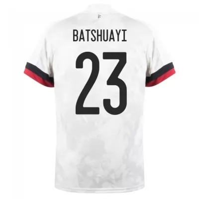 Mujer Selección de fútbol de Bélgica Camiseta Michy Batshuayi #23 2ª Equipación Blanco negro 2021 Chile