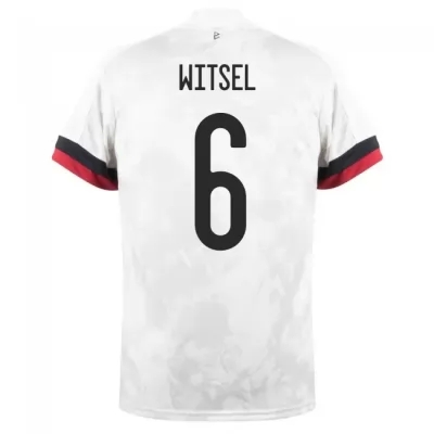 Mujer Selección de fútbol de Bélgica Camiseta Axel Witsel #6 2ª Equipación Blanco negro 2021 Chile