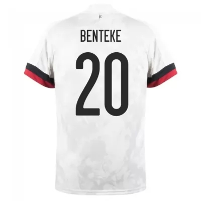 Mujer Selección de fútbol de Bélgica Camiseta Christian Benteke #20 2ª Equipación Blanco negro 2021 Chile