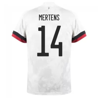 Niño Selección de fútbol de Bélgica Camiseta Dries Mertens #14 2ª Equipación Blanco negro 2021 Chile