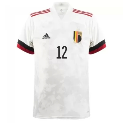 Niño Selección De Fútbol De Bélgica Camiseta Simon Mignolet #12 2ª Equipación Blanco Negro 2021 Chile
