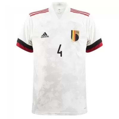 Mujer Selección de fútbol de Bélgica Camiseta Dedryck Boyata #4 2ª Equipación Blanco negro 2021 Chile