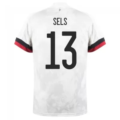 Mujer Selección de fútbol de Bélgica Camiseta Matz Sels #13 2ª Equipación Blanco negro 2021 Chile