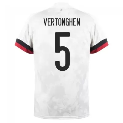 Mujer Selección De Fútbol De Bélgica Camiseta Jan Vertonghen #5 2ª Equipación Blanco Negro 2021 Chile