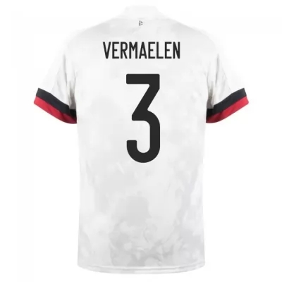 Niño Selección de fútbol de Bélgica Camiseta Thomas Vermaelen #3 2ª Equipación Blanco negro 2021 Chile