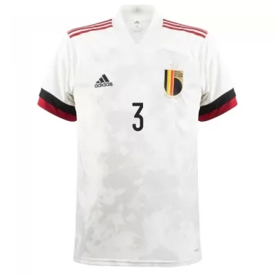 Mujer Selección de fútbol de Bélgica Camiseta Thomas Vermaelen #3 2ª Equipación Blanco negro 2021 Chile