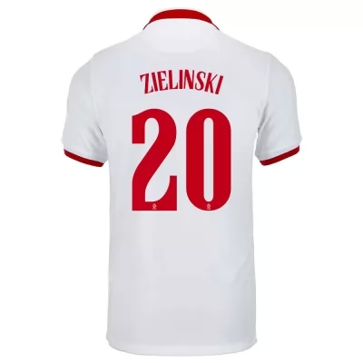 Mujer Selección de fútbol de Polonia Camiseta Piotr Zielinski #20 2ª Equipación Blanco 2021 Chile
