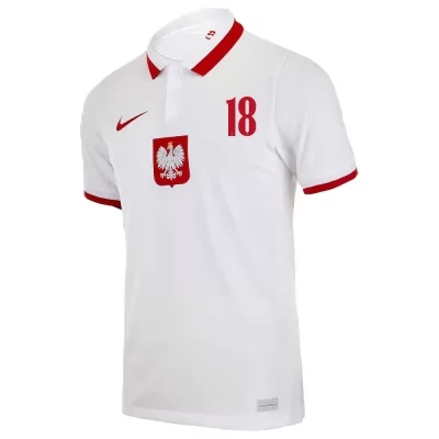 Mujer Selección de fútbol de Polonia Camiseta Bartosz Bereszynski #18 2ª Equipación Blanco 2021 Chile