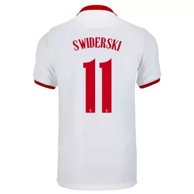 Hombre Selección De Fútbol De Polonia Camiseta Karol Swiderski #11 2ª Equipación Blanco 2021 Chile