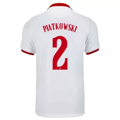 Niño Selección De Fútbol De Polonia Camiseta Kamil Piatkowski #2 2ª Equipación Blanco 2021 Chile