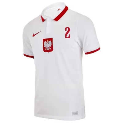 Niño Selección De Fútbol De Polonia Camiseta Kamil Piatkowski #2 2ª Equipación Blanco 2021 Chile
