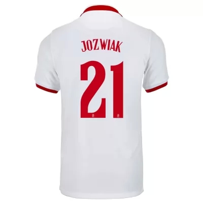 Mujer Selección de fútbol de Polonia Camiseta Kamil Jozwiak #21 2ª Equipación Blanco 2021 Chile