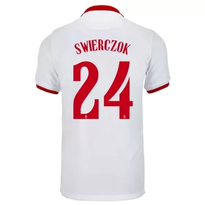 Mujer Selección de fútbol de Polonia Camiseta Jakub Swierczok #24 2ª Equipación Blanco 2021 Chile