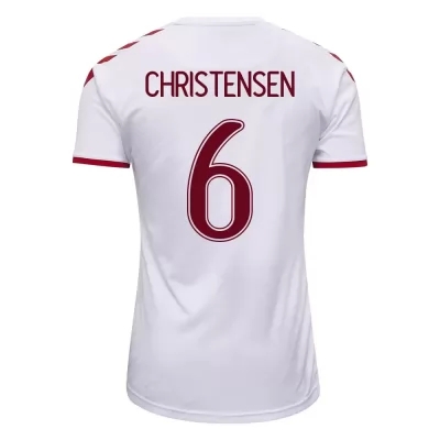Mujer Selección de fútbol de Dinamarca Camiseta Andreas Christensen #6 2ª Equipación Blanco 2021 Chile