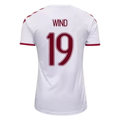Mujer Selección de fútbol de Dinamarca Camiseta Jonas Wind #19 2ª Equipación Blanco 2021 Chile