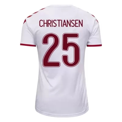 Mujer Selección de fútbol de Dinamarca Camiseta Anders Christiansen #25 2ª Equipación Blanco 2021 Chile