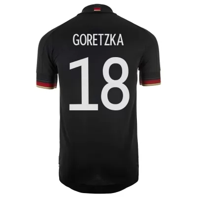 Hombre Selección de fútbol de Alemania Camiseta Leon Goretzka #18 2ª Equipación Negro 2021 Chile