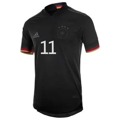 Mujer Selección de fútbol de Alemania Camiseta Timo Werner #11 2ª Equipación Negro 2021 Chile