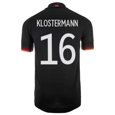 Hombre Selección de fútbol de Alemania Camiseta Lukas Klostermann #16 2ª Equipación Negro 2021 Chile