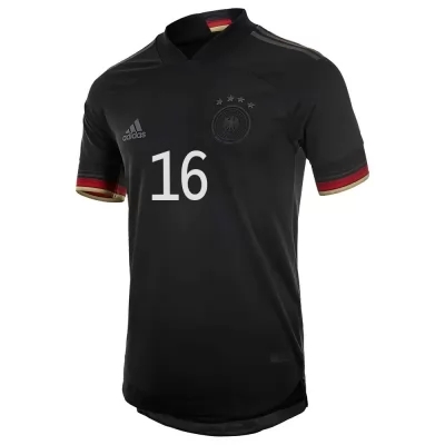 Mujer Selección de fútbol de Alemania Camiseta Lukas Klostermann #16 2ª Equipación Negro 2021 Chile