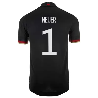 Hombre Selección de fútbol de Alemania Camiseta Manuel Neuer #1 2ª Equipación Negro 2021 Chile