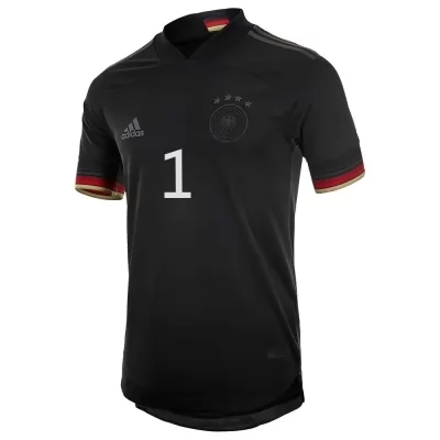 Mujer Selección de fútbol de Alemania Camiseta Manuel Neuer #1 2ª Equipación Negro 2021 Chile