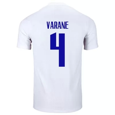 Hombre Selección de fútbol de Francia Camiseta Raphaël Varane #4 2ª Equipación Blanco 2021 Chile