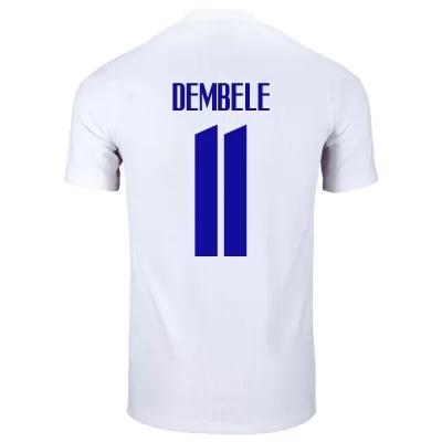 Mujer Selección de fútbol de Francia Camiseta Ousmane Dembele #11 2ª Equipación Blanco 2021 Chile