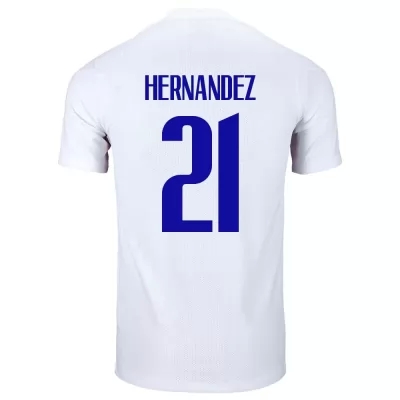Mujer Selección de fútbol de Francia Camiseta Lucas Hernandez #21 2ª Equipación Blanco 2021 Chile